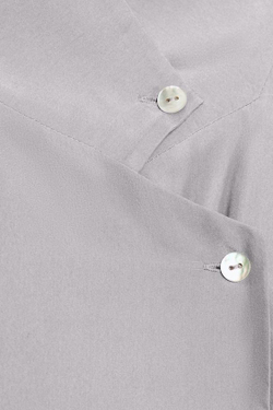 ZARA РУБАШКА С ЗАПАХОМ ИЗ 100% ШЕЛКА — ZW COLLECTION, СЕРЫЙ