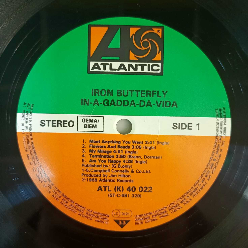 Iron Butterfly - In-A-Gadda-Da-Vida (Германия 1973г.)