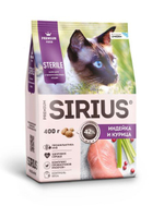 Сухой корм SIRIUS PREMIUM, корм Сириус для стерилизованных кошек, индейка и курица, 1.5 кг