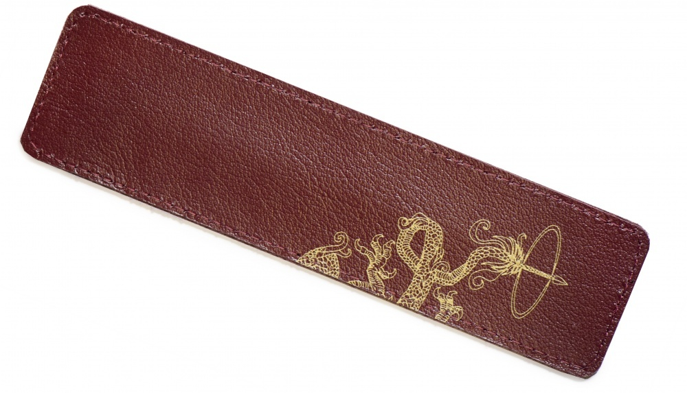 Чехол Parker Dragon Special Edition из натуральной кожи, цвет Monochrome Brown с золотым тиснением