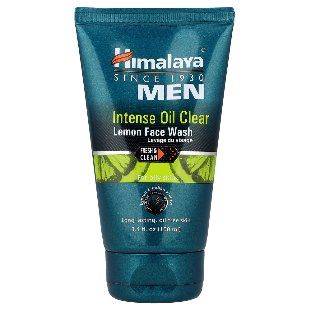 Himalaya, Men, интенсивное очищающее средство для умывания, лимон, для жирной кожи, 100 мл (3,4 жидк. унции)