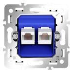 Механизм розетки компьютерной двойной RJ45+RJ45 кат.6,  Voltum S70 VLS0602M