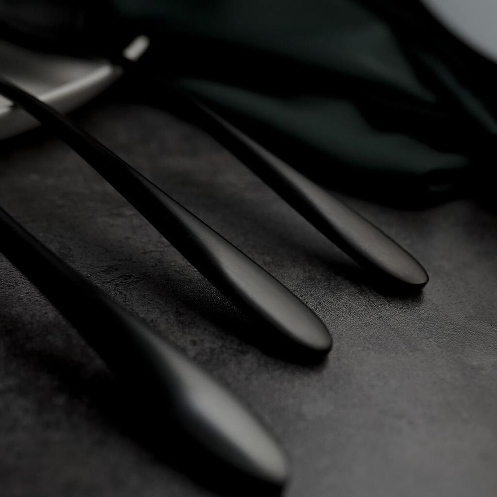 Ложка чайная 14,3 см матовая черный цвет PVD Alessi-Black P.L. [12]