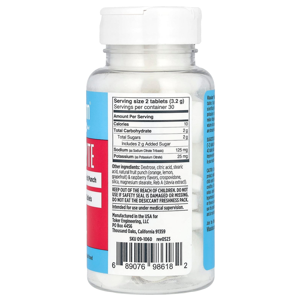 Vitassium, Electrolyte FastChews®, фруктовый пунш, 60 жевательных таблеток