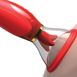 Двухсторонний вибростимулятор с помпой и язычком PipeDream Fantasy for Her Ultimate Pleasure Dual 24K Gold Luxury Edition Oral Sex Simulator Red 494315