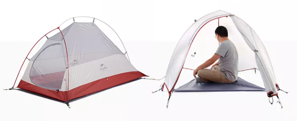 Палатка Naturehike Cloud Up Si 1-местная, алюминиевый каркас, сверхлегкая, синяя, NH18T010-T-1DNAV