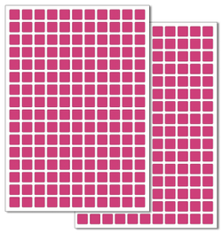 Темно-розовые виниловые наклейки для маркировки Policomprint М14, 10х10 мм. 352 шт.