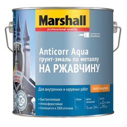 Грунт-эмаль на ржавчину на водной основе Marshall Anticorr Aqua полуглянцевая база BC