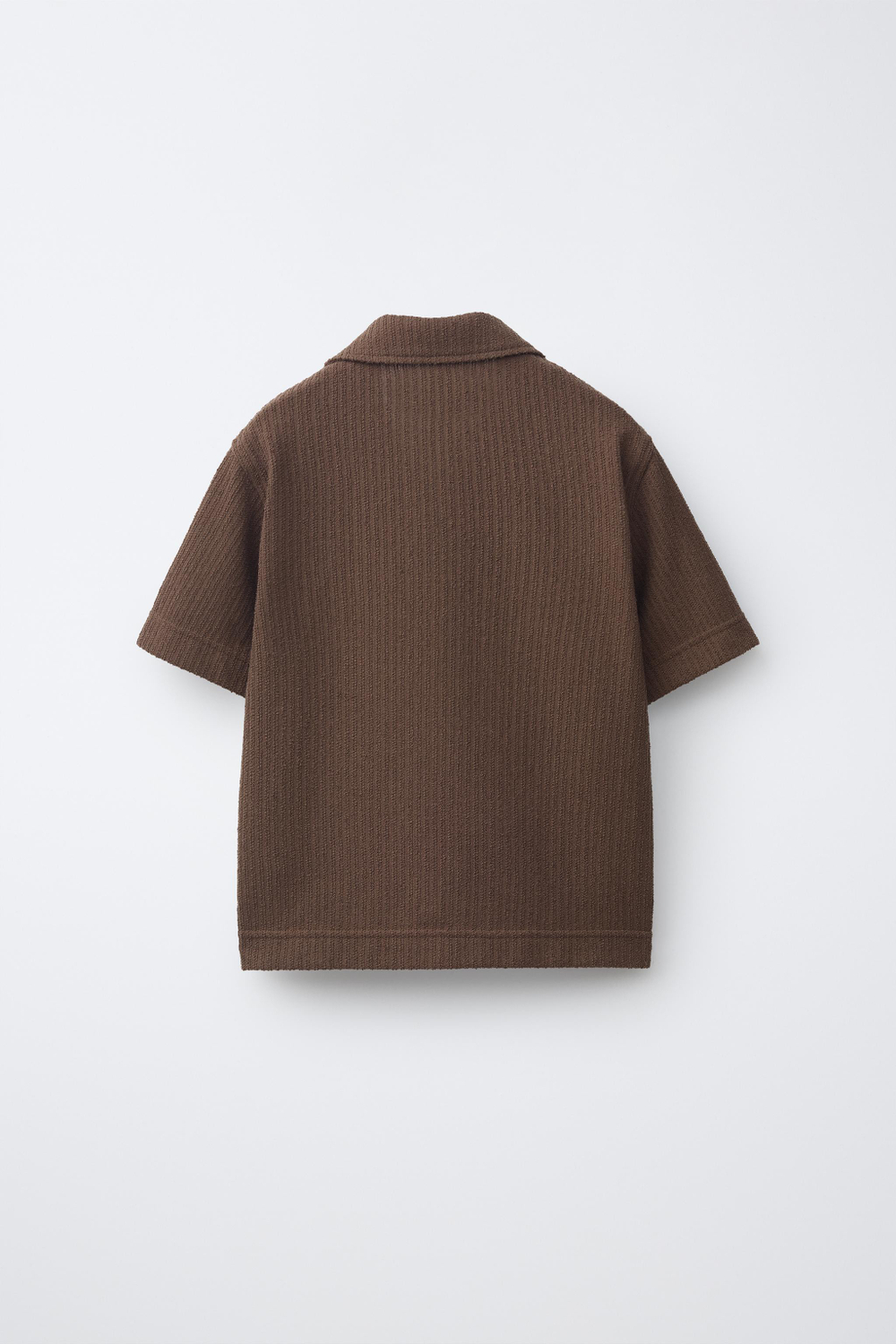 ZARA РУБАШКА С КОРОТКИМИ РУКАВАМИ, ШОКОЛАДНЫЙ