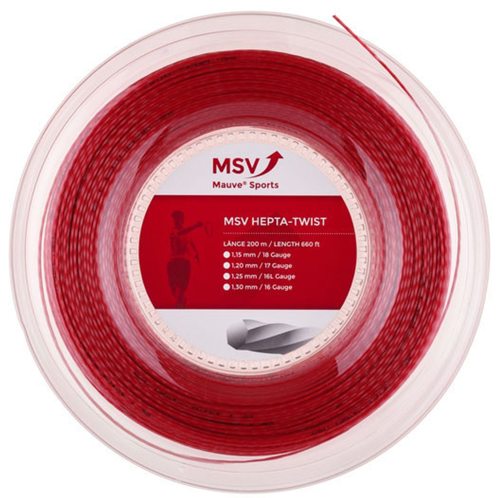 Теннисные струны MSV Hepta Twist (200 m) - красный