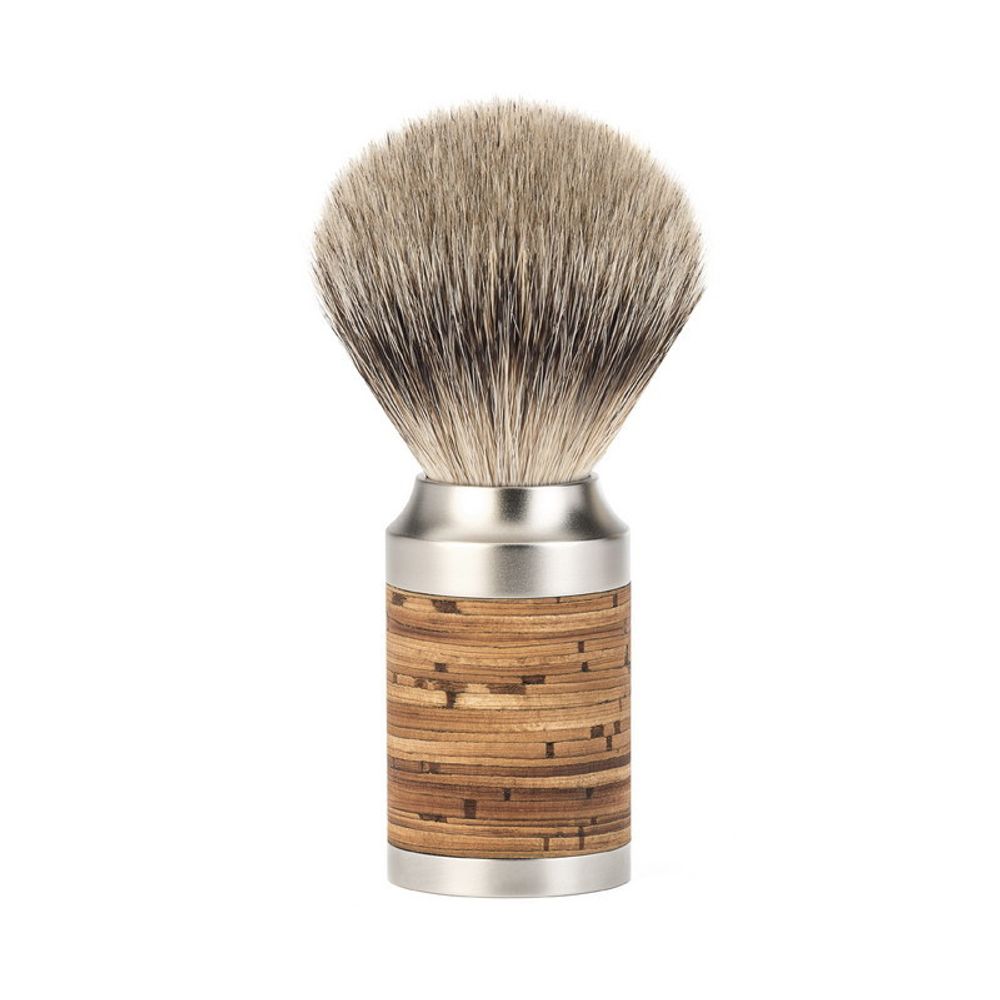 Помазок MUEHLE ROCCA, барсучий ворс высшей категории Silvertip, сталь, береста (091 M 95)