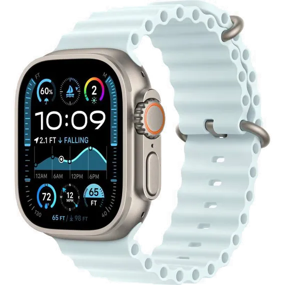 Умные часы Apple Watch Ultra 2 49 мм Natural Titanium Ocean Band Ice Blue