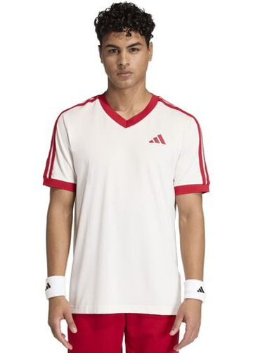 Мужская теннисная футболка Adidas Classics - chalk white/power red