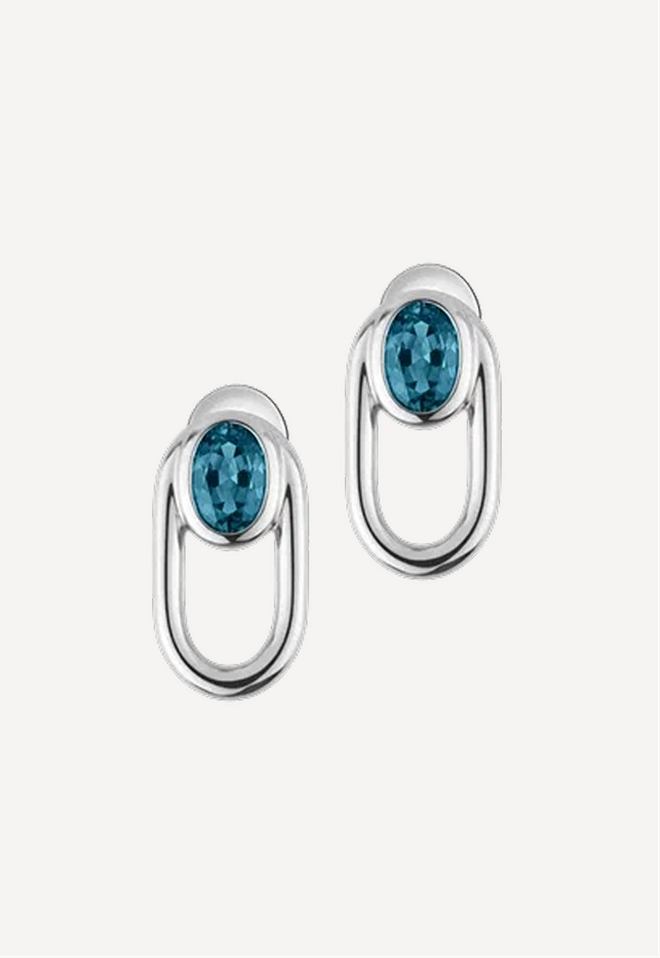 Серьги из серебра с топазами