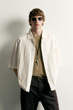 РУБАШКА СО СКЛАДКАМИ RELAXED FIT — ZARA
