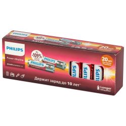 Батарейки Philips LR6P20BX/51 АА алкалиновые 1,5v 20 шт. LR6-20BL Power | Батарейки Щелочные (Алкалиновые)