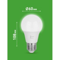 Лампа светодиодная ЭРА GREEN LINE LED A60-8W-840-E27 GL 8Вт груша яркий белый свет E27 | Лампы cветодиодные Груша (A)