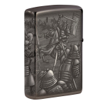 Зажигалка Zippo Knight Fight Design с покрытием High Polish Black