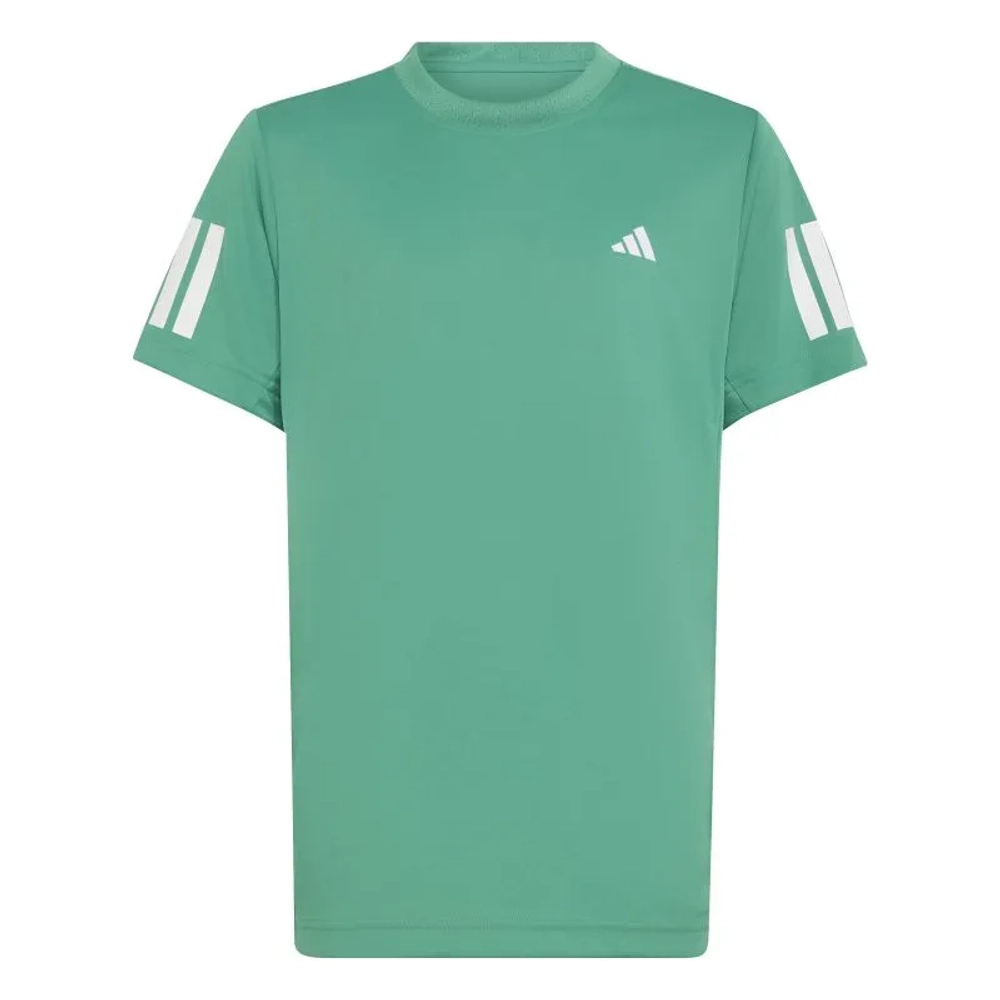 Футболка для мальчика теннисная Adidas Boys Club Tennis 3-Stripes - semi court green