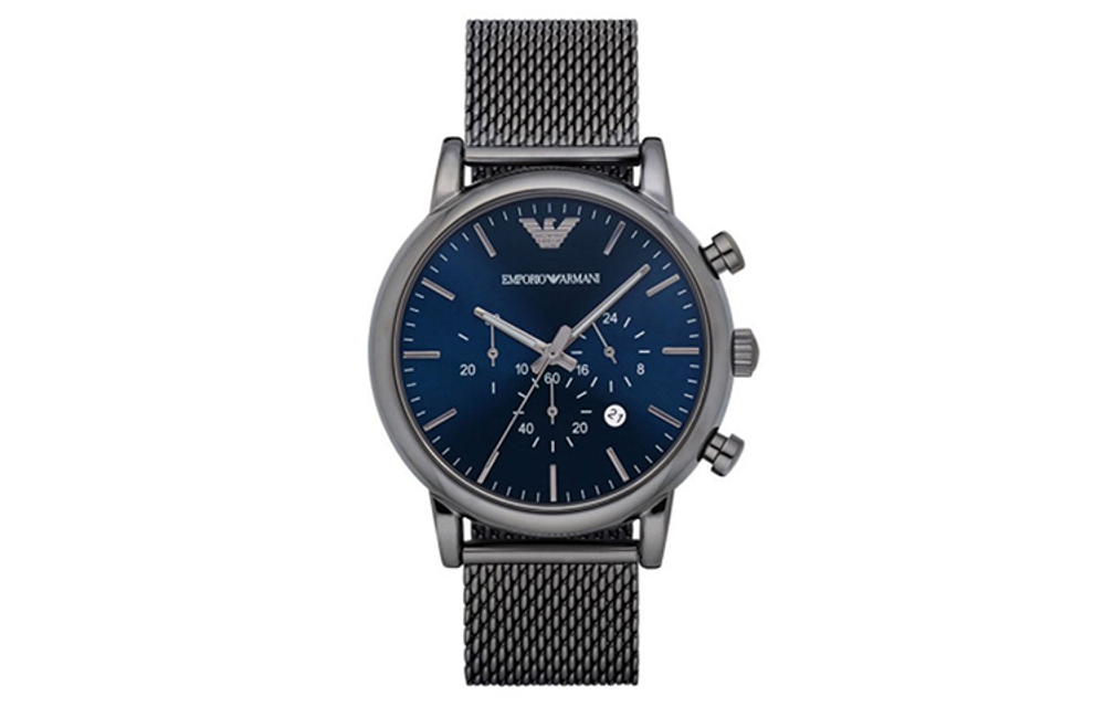 EMPORIO ARMANI Men"s Chronograph Gunmetal Stainless Steel Watch