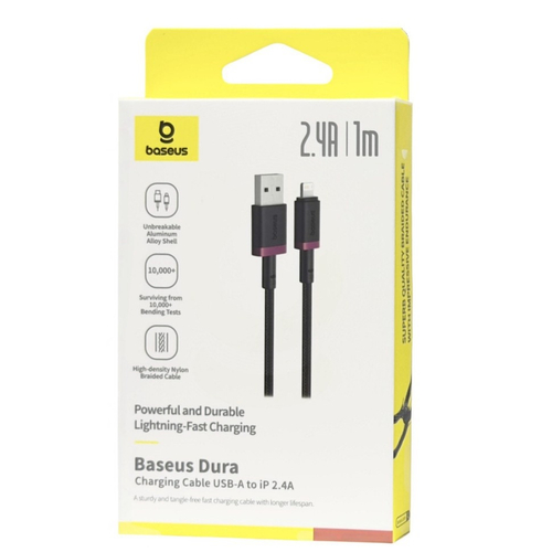 Usb Кабель-зарядка Lightning Baseus Dura Series 2.4A 1м (P10377801U01-01) красно-черный