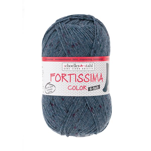 Пряжа Austermann (Аустерманн) Fortissima Color 6-fach Tweed-Effekt / уп.5 мот. по 150 г, 410м, джинс