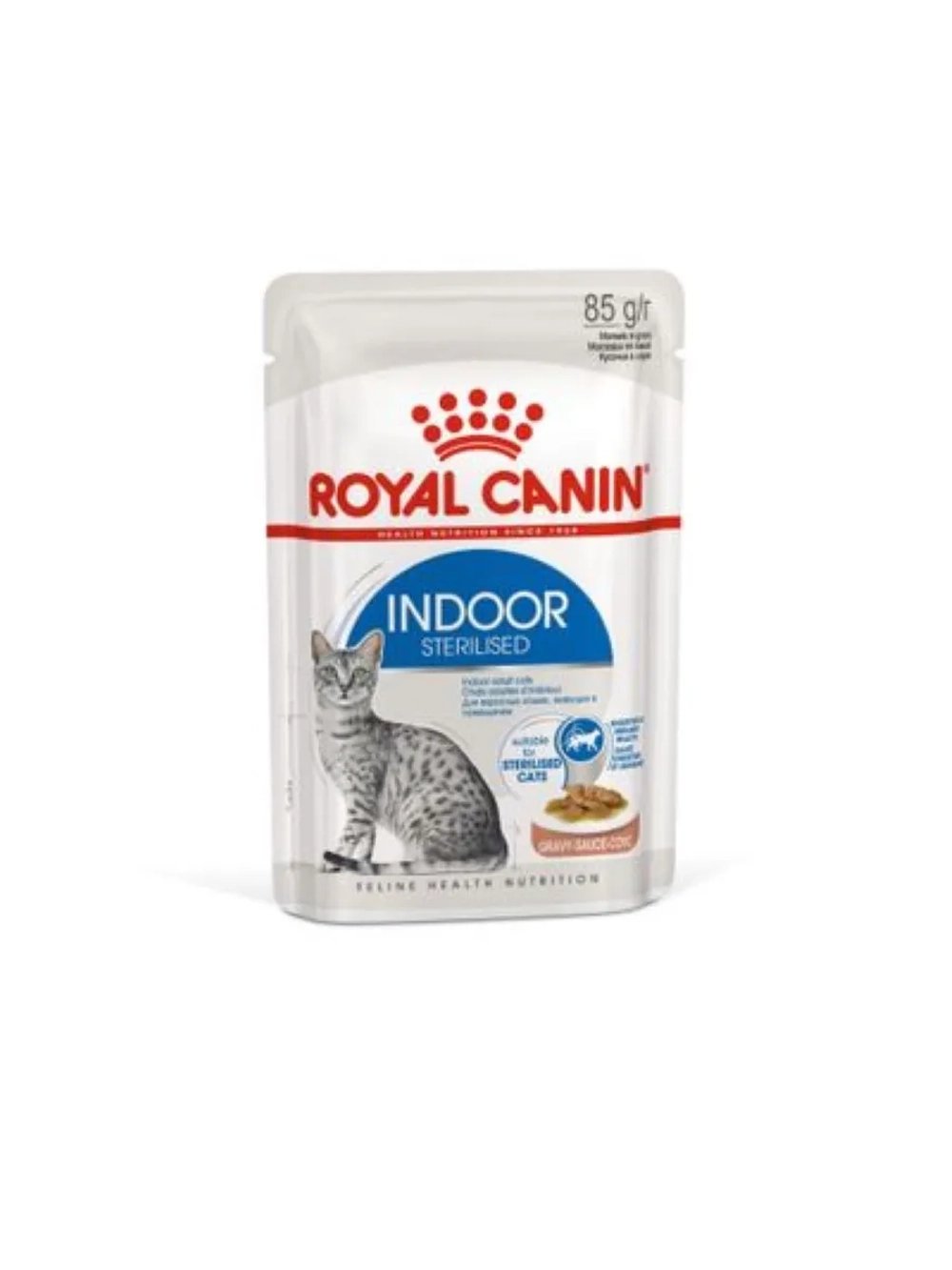 INDOOR Sterilised для домашних кошек в соусе пауч 85г*28шт