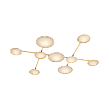 Corbett Goshenite Flush Mount, 123 cm, Vintage Brass