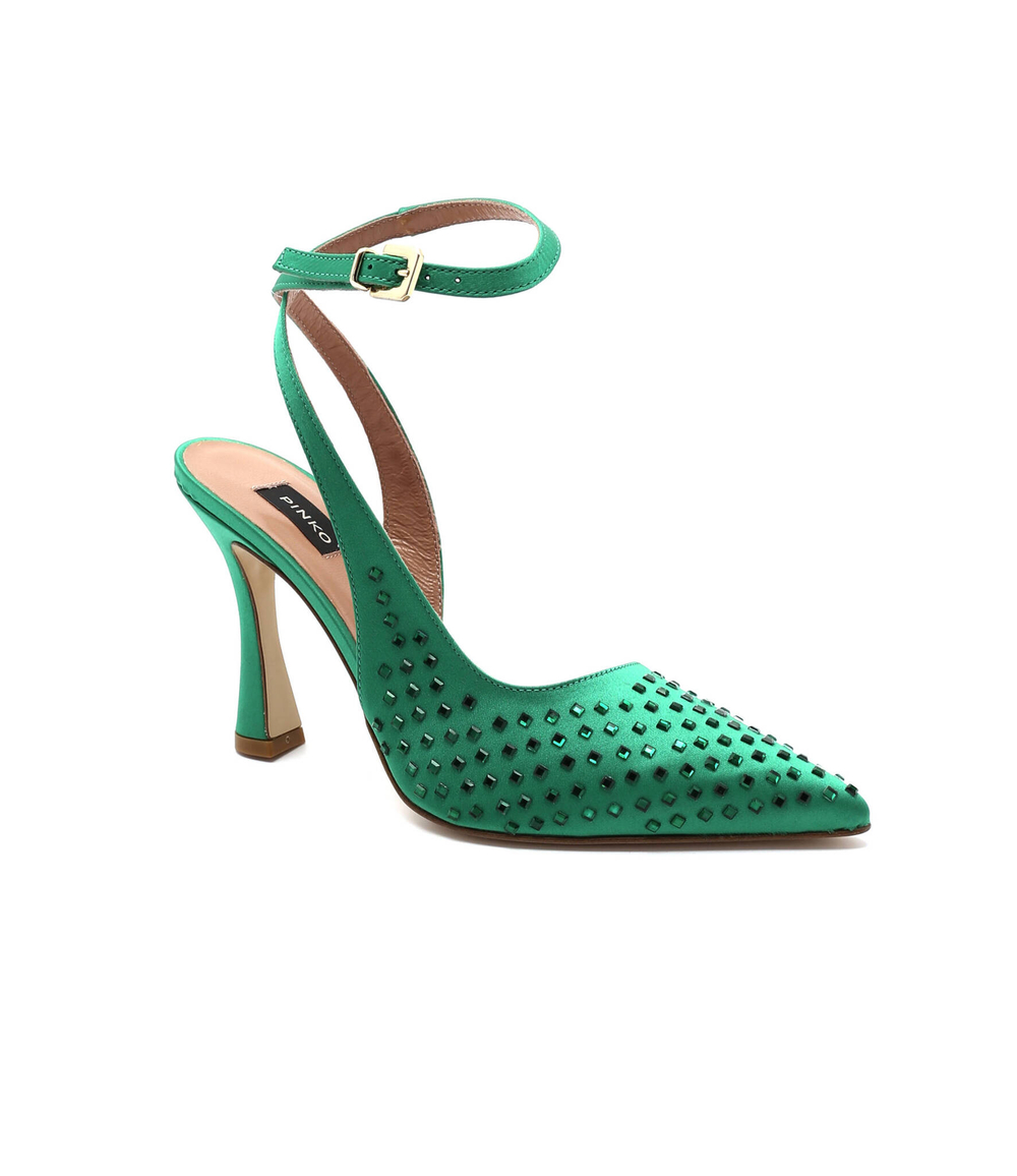 Кожаные туфли на шпильках basilico slingback Pinko - зеленый(1H2138 A074)
