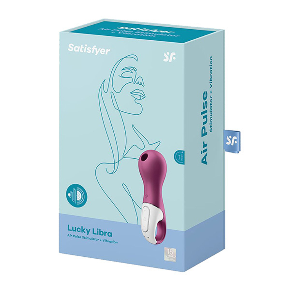 Малиновый вакуум-волновой вибростимулятор 15,8см Satisfyer Lucky Libra