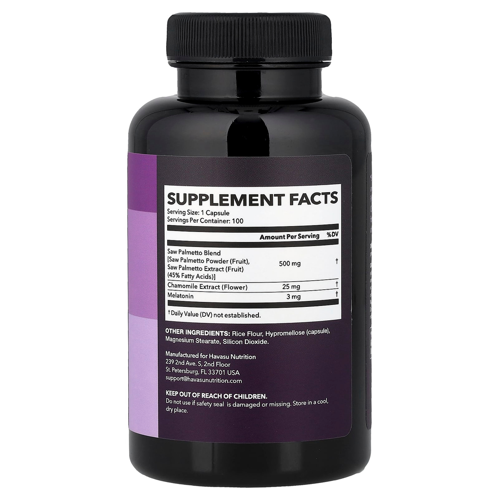 Havasu Nutrition, добавка с сереноей и мелатонином, 100 капсул