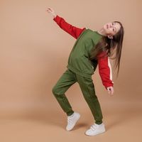 Свитшот Колор блок "Хаки" подростковый