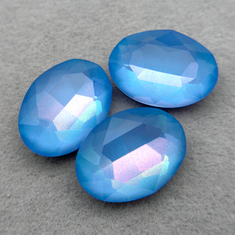 Овал К9, Blue DeLite Glitter