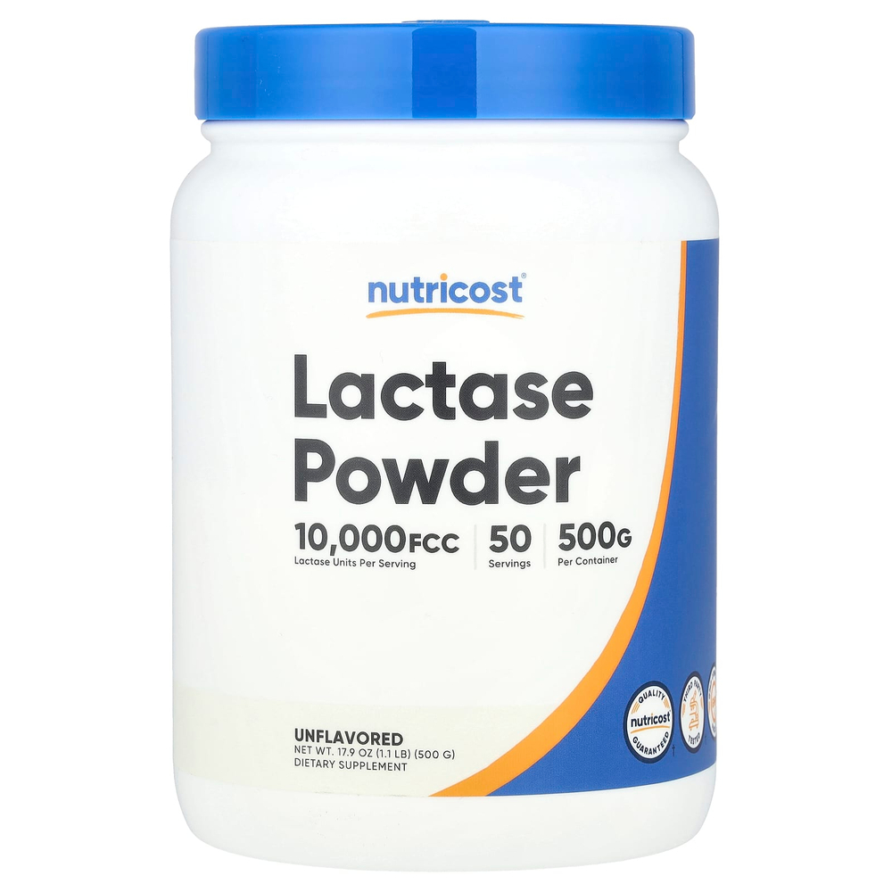 Nutricost, Лактаза в порошке, без добавок, 500 г (1,1 фунта)