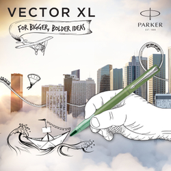 Parker Vector XL - Green, ручка-роллер, M, подар.кор.