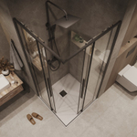 Душевое ограждение Grossman Galaxy 300.K33.01.1010.21.00 (100х100х195) квадрат,раздвиж,черный матовый,стекло прозрачное,1место