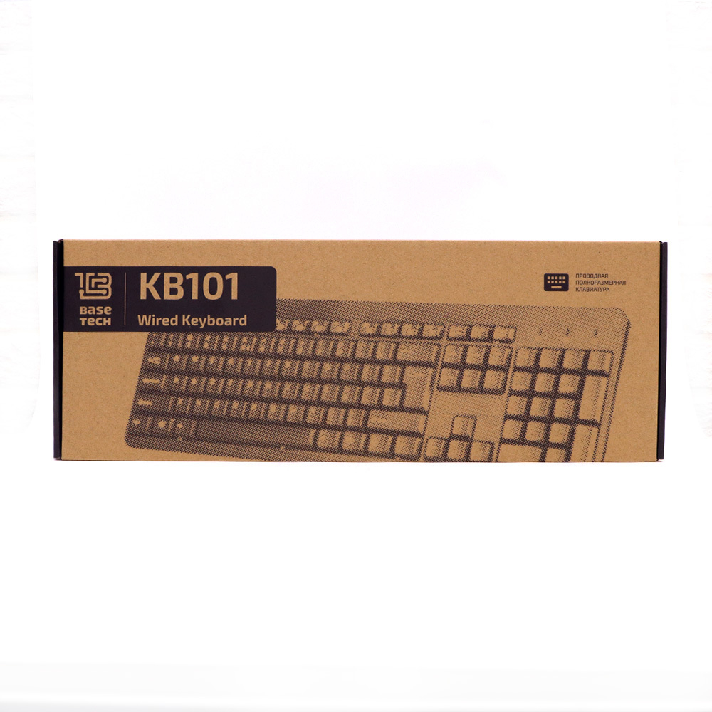Клавиатура проводная BaseTech KB101, черный, Retail, мембранная, 1.4м (BT-KB101B)