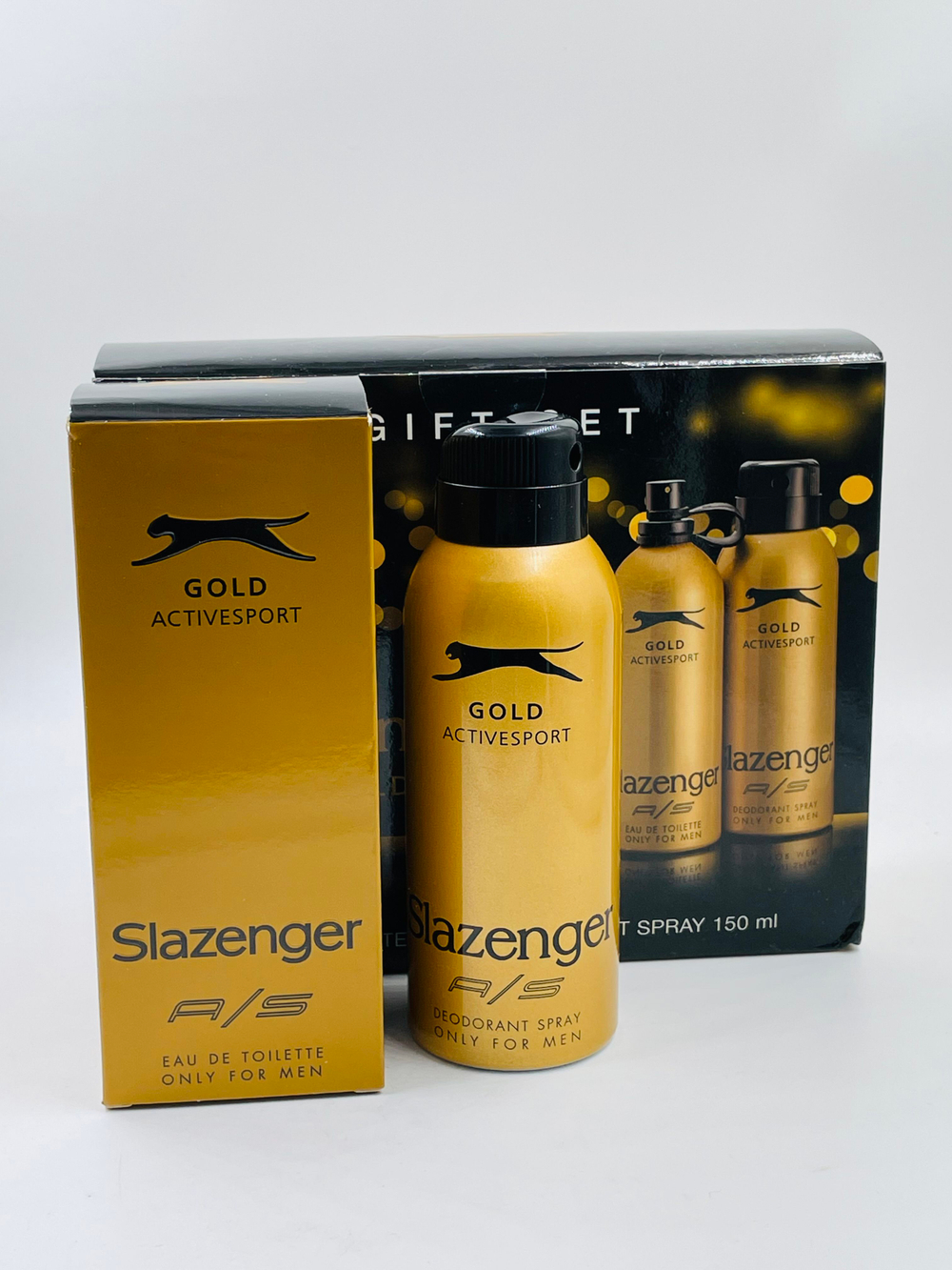 Slazenger Набор мужской Active Sport Gold Туалетная вода 125 мл и Дезодорант 150 мл (Турция)