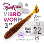Силиконовая приманка Crazy Fish Vibro Worm 3.4" (85мм, 3гр)