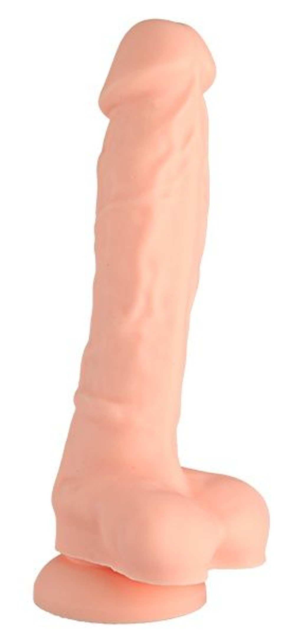 Телесный реалистичный фаллоимитатор DUAL DENSITY SILICONE DILDO - 20 см. (Цвет: телесный)
