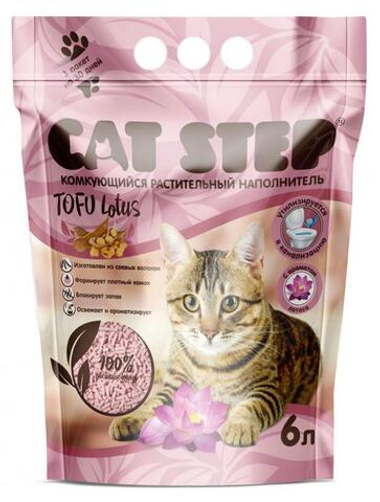 Наполнитель комкующийся Cat Step Tofu Lotus для кошек 6 л