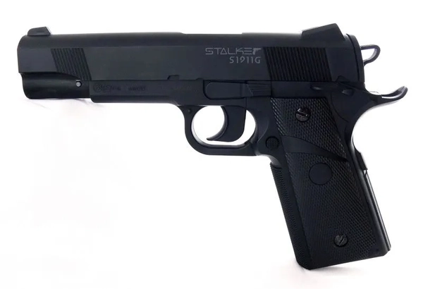 Пистолет пневм. Stalker S1911G (аналог "Colt 1911") к.4,5мм, пластик, 120 м/с