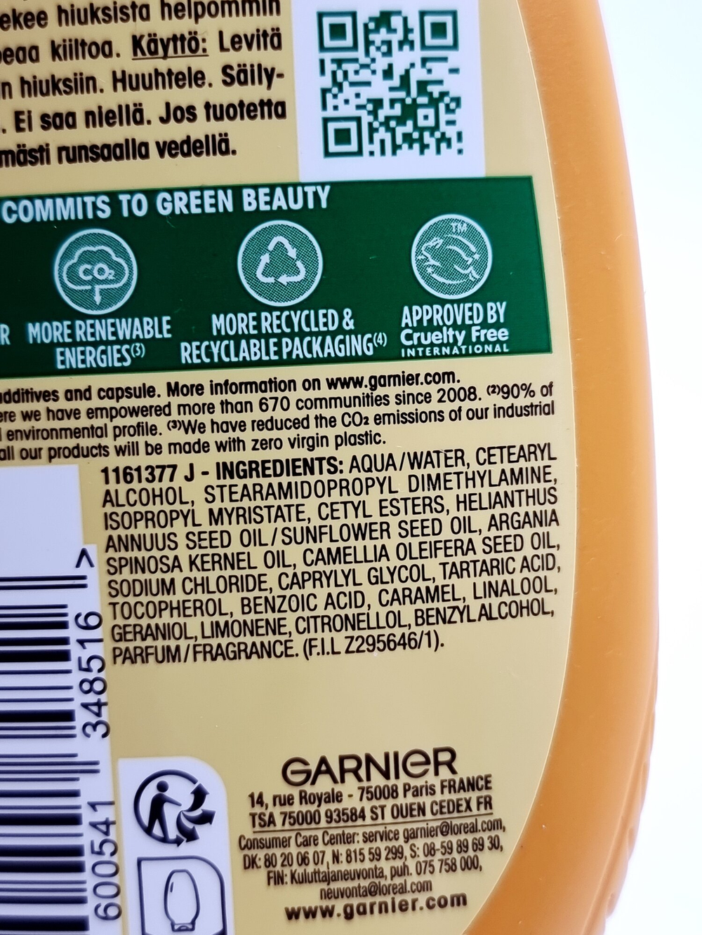 Garnier Respons Кондиционер Marvelous Nectar с маслом арганы и камелии, для ослабленных и сухих волос 200 мл