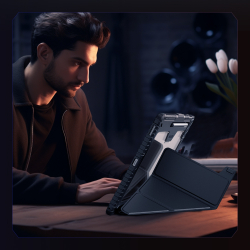Чехол книжка от Nillkin для планшета Samsung Galaxy Tab S10 FE+, серия Bumper Pro Case-Multi Angle Folding Style, многофункциональный складной