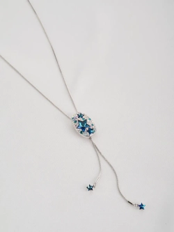 Колье-галстук Звездное небо с подвесками и кристаллами Swarovski