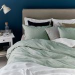 Комплект постельного белья IKEA BERGPALM (БЕРГПАЛМ), Двуспальный, Зеленый, 240x220, 50x80 см