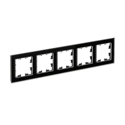 Рамка стеклянная на 5 постов Systeme Electric AtlasDesign Nature Черный глянцевый ATN321005