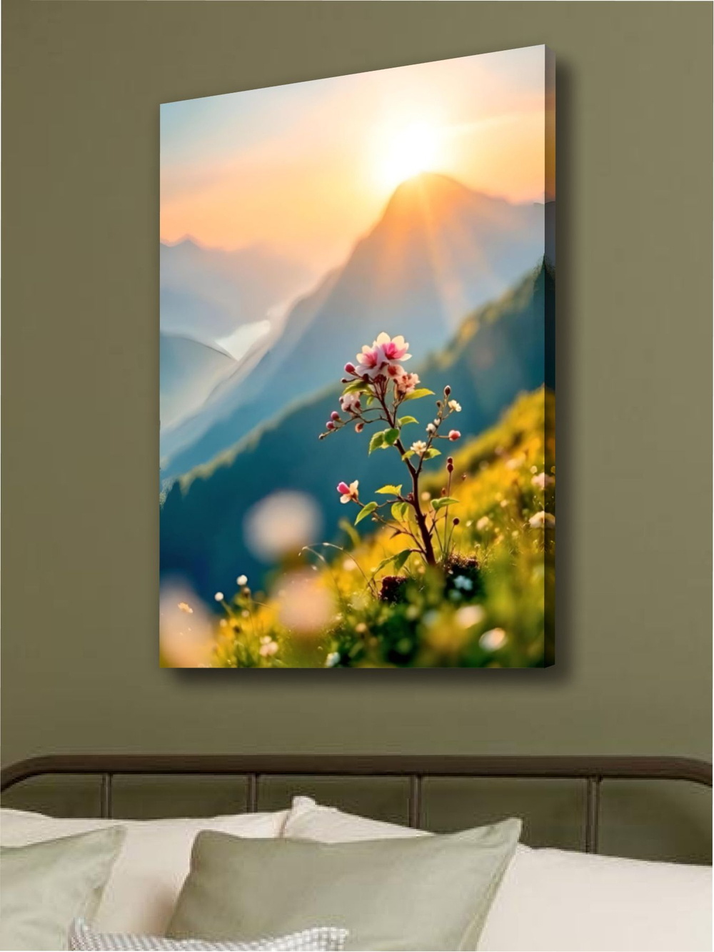 Картина Синее зеркало горы на стену 50x70см 1шт.