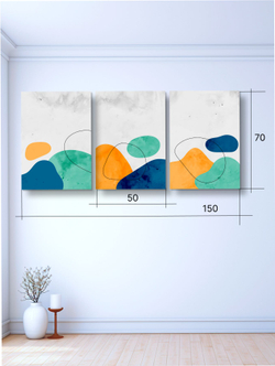 Картина Бирюзовая гармония модульная 50x70см 3шт.