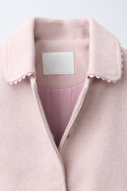 ZARA БОМБЕР С ВОЛНИСТОЙ ОТДЕЛКОЙ, РОЗОВЫЙ
